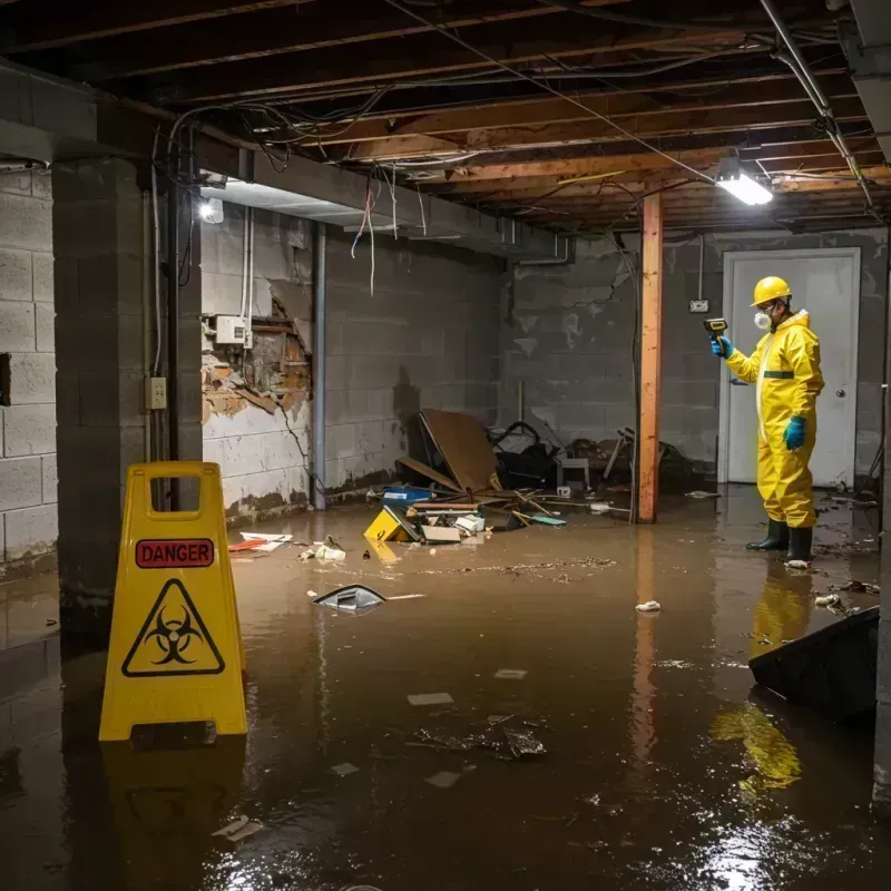 Flooded Basement Electrical Hazard in Minonk, IL Property